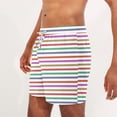 thumbnail image 4 of guisaled Swim Shorts Men Mens Swimming Shorts Summer Hawaiian Vacation Holiday Striped Swim Trunks Quick Dry Lightweight 5 Inch Inseam Board Shorts, 4 of 6