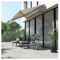 thumbnail image 2 of Retractable Patio Awning 12x10 ft - Manual Crank Beige/White - Outdoor Sun Shade for Deck, Balcony & Yard, 2 of 9