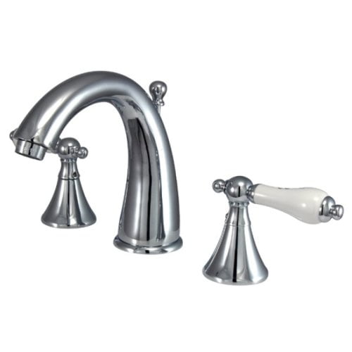 Kingston Brass Naples Deux Poignées 8" à 16" Robinet de Toilette Répandu avec Laiton Pop-up