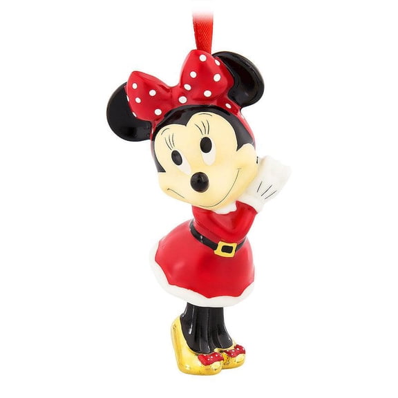 Disney Parks Minnie Mouse Bell Porcelain Christmas Ornament New with Tags