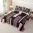 thumbnail image 3 of Erosebridal Pink Cheetah Print Twin Quilt Set for Boys Girls, Leopard Animal Twin Coverlet Set, 2pcs, 3 of 7