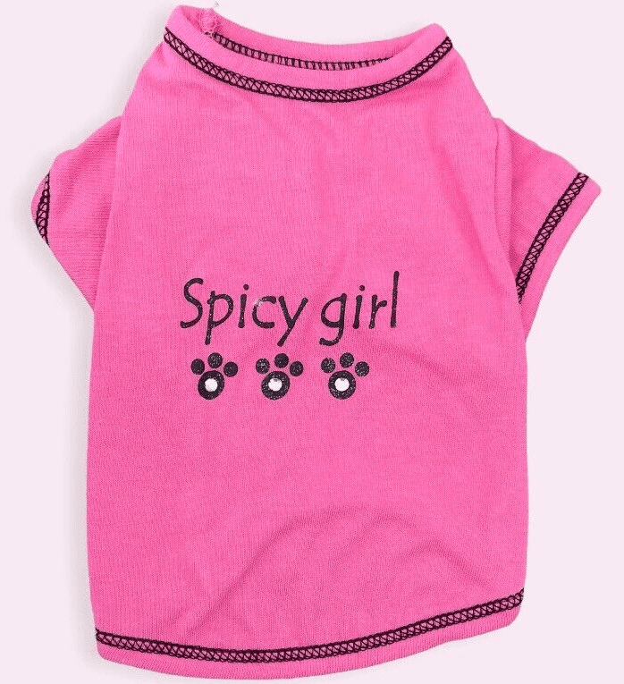 Casual Canine "Spicy girl" Tee for Dogs Pink TShirt for Dogs Small 8"12" inch girth