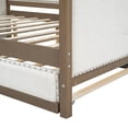 thumbnail image 2 of Noble House Dover Full Upholstered Daybed, Linen Guest Bed with Twin Trundle and Nailhead Trim, Wood & Beige, 2 of 13
