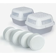 Humydry Moisture Absorber Dehumidifier for Home, Smart Pack of 2 Dehumidifiers of 15.9oz with 4 Refills, No Electricity, Reusable Moisture Absorbers for Bedroom, Kitchen, Safes, RV, Boat, Basements