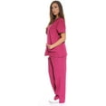 thumbnail image 2 of Women's Top and Pant Scrubs Set (V-Neck with Cargo Pant), 2 of 3