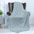 thumbnail image 4 of Vintage Soft Flannel Fleece Blanket, Blue Toned Composition with Curls and Flowers Traditional Arrangement, Cozy Plush for Indoor and Outdoor Use, 50" x 70", Pale Blue and Slate Blue, by Ambesonne, 4 of 5