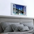 thumbnail image 6 of AEFER Brooklyn Bridge Wall Art New York City Picture Blue Night NYC Skyline Canvas Prints Paintings Manhattan Skyscraper Poster Window View Cityscape Modern Artwork for Room Home Decor Frame: 24x16in, 6 of 6