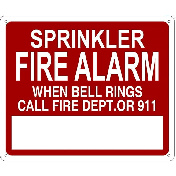 Sprinkler Fire Alarm ( Reflective, Aluminium 10x12 )