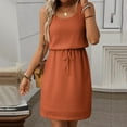thumbnail image 5 of Odbmxy Midi Dresses for Women Tunic Sleeveless Dress for Women Sheath Fancy Plain Everyday Regular Dresses,Orange L, 5 of 6