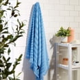 thumbnail image 2 of Mainstays by Becky G. & Alejandra 100% Cotton Performance Textured Bath Towel with Fringe, Blue Eyes, 2 of 7