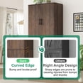 thumbnail image 3 of Blotout 72" Tall Kitchen Pantry Cabinet w/ 12 Side Shelves, 6 Layers Modern Cabinet Wood Cupboard, 4 Wood Doors Storage Cabinet w/ Adjustable Shelves for Kitchen, Dining Room, Living Room, Brown, 3 of 10