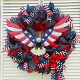 thumbnail image 2 of Patriotic Eagle Wreath 4th of July Fourth Wreaths, Memorial Day Pride GarlandFront Door Red White andBlue Wreath, Summer American Flag Independence Swag Indoor Outdoor Wall Holiday Decor Home, 2 of 7