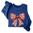 thumbnail image 2 of Love Heart Sweatshirt for Women Valentines Bow Graphic Pullover Fleece Tops Cute Crewneck Shirts, 2 of 4