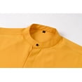 thumbnail image 5 of Men's Banded Collar Dress Shirts Long Sleeve Button Down Shirt Casual Solid Formal Regular Fit Blouse Business Work Tee, 5 of 5