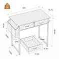 thumbnail image 3 of edx Small Desk with Drawers & Iron Hook, 32 Inch Computer Desk,White Vanity Desk with Storage Bag Modern Gaming Writing Desk Study Table for Home Office, White, 3 of 9