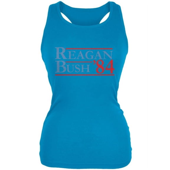 Election 1984 Reagan Bush Distressed Juniors Soft Tank Top
