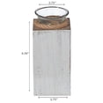 thumbnail image 2 of IH Casa Decor White Wooden Tealight Candle Holder With Rope 6.30", 2 of 4