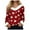 Z1-Wine, variant on larppty Holiday Party Sweater for Women Faux Fur Trim V-Neck Graphic Pullover (Brick Red, M)