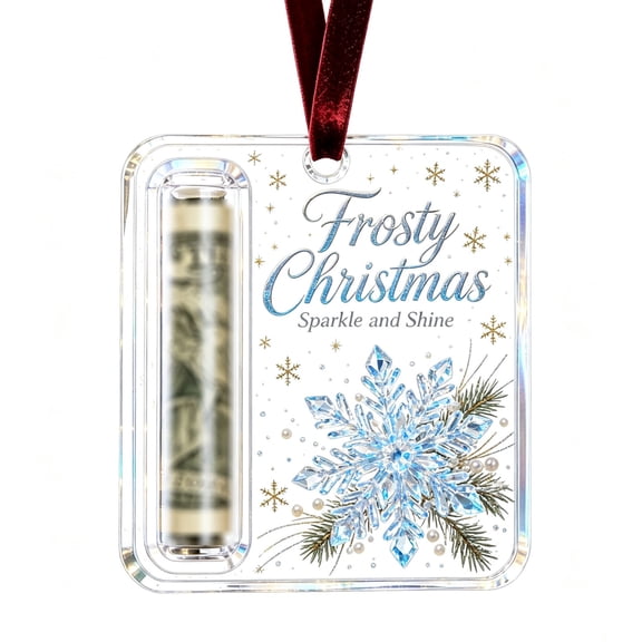 PSVFUJZ Christmas Cash Holder Ornament, Xmas Tree Decor, Xmas Tree Pendant with Lanyard Funny Christmas Souvenir Card for Door Handle Window Home Holiday Party & Festival Gift D