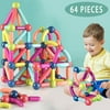 64 PCS Magnetic Balls and Rods Building Sticks Blocks Set for Boys & Girls, Children's Magnetic Building Blocks, 3D Magnetic Building Puzzle Toys 3+