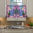 thumbnail image 2 of Yayeee Kitchen Curtains Tier Pair Light Filtering 27"x36" Rod Pocket Short Cafe Window Panel, Purple Window Scene, 2 of 7