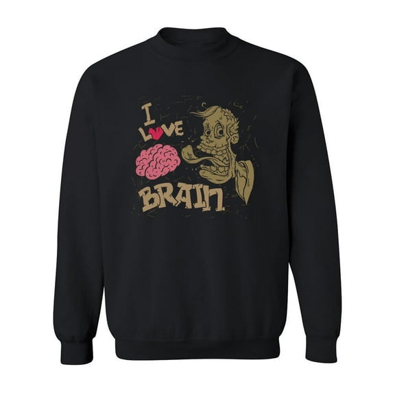 I Love Brain Design Sweatshirt Men -Image by Shutterstock, Male Medium