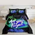 thumbnail image 2 of Homewish Modern Video Game Bedding Comforter Set,Kids Gamepad Controller Twin Comforter Sets,Blue Sequin Print Bedding Set For Boy,Microfiber Room Decor Reversible,2-Piece, 2 of 8