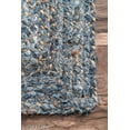 thumbnail image 3 of Aizza Trends Hand Made Hand Braided Natural Jute and Denim Floor Area Rug / Floor Carpet Rug / Natural Jute Rug, 3 of 4