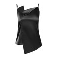 thumbnail image 3 of ManxiVoo Elegant Satin Feel Sleeveless Camisole Top for Women with a Fashionable High Slip Neckline Perfect for Layering Underneath or Wearing Alone in Warm Weather L Size Black, 3 of 8