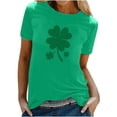 thumbnail image 1 of Besolor T-Shirts de la Saint-Patrick pour Femmes Été Col Rond Manches Courtes Tuniques Tops Décontractés Blouse Graphique Ample, 1 of 6