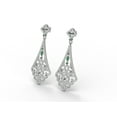 thumbnail image 2 of Mooneye 2.95 Ctw Marquise Emerald 925 Sterling Silver Drop Dangle Women Art Deo Earrings, 2 of 4