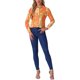 thumbnail image 2 of Camisa de mujer de botones INSPIRE CHIC con estampado floral, de manga larga, cuello puntiagudo, top de oficina, color naranja y amarillo, 2 of 6