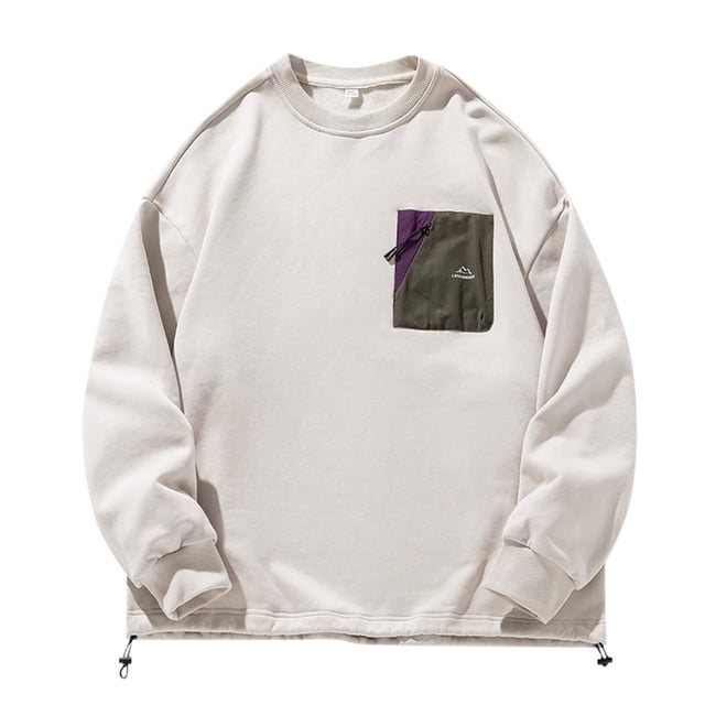 Manteau d'Hiver pour Hommes avec Poche Zippée Tendance Couple Col Rond Sweat à Capuche Confortable Élégant Décontracté