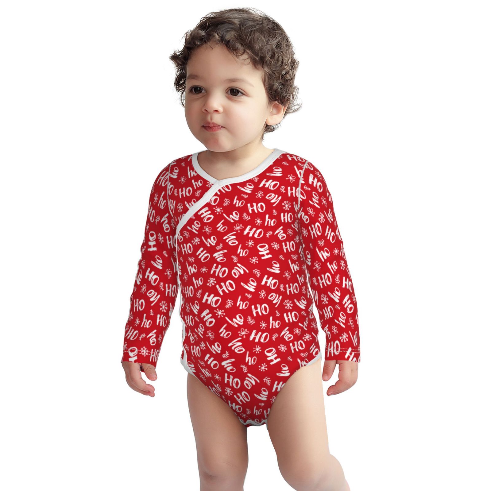 Xecao Hohoho Print Baby unisex-baby Cotton Long-sleeve Bodysuits-12 Months