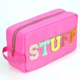 thumbnail image 3 of Bolsa de cosméticos Chenille Letters Candy Color Travel Makeup Pouch Monedero (Estilo D), 3 of 6