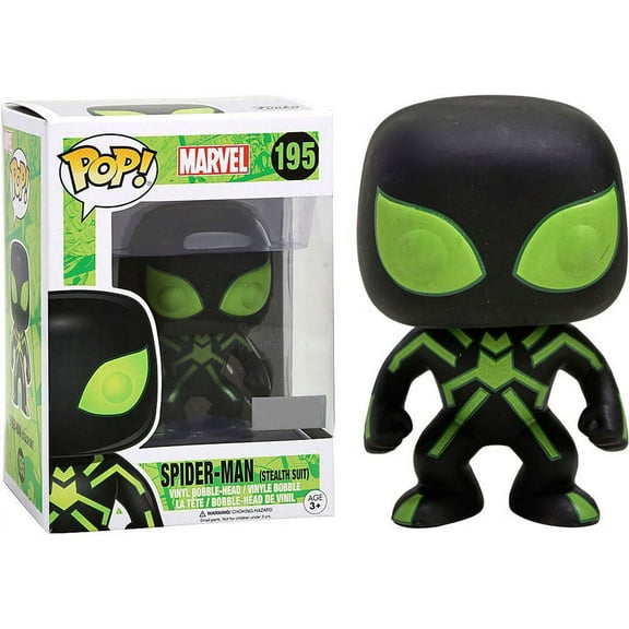 Funko POP Marvel Spider-Man Stealth Suit 195 Glow in The Dark Bobble Head Figure