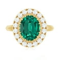 thumbnail image 4 of Rosec Jewels Oval Shape Lab Grown Emerald Ring with Moissanite Halo, Vintage Inspired Ring, 10K Yellow Gold, US 5.50, 4 of 9