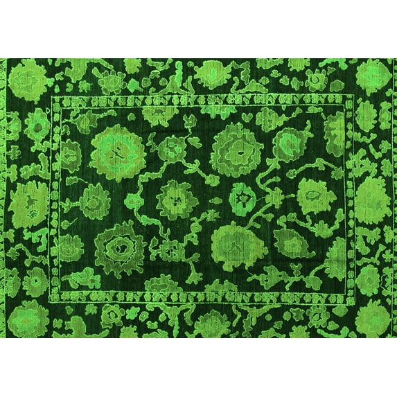 Ahgly Company Indoor Rectangle Oriental Green Traditional Area Rugs, 3' x 5'