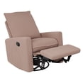 thumbnail image 4 of CorLiving Caillie Boucle Fabric Upholstered Manual Indoor Glider Recliner Chair, Pink, 4 of 4