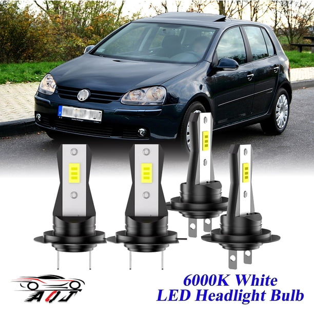 Compatible con Volkswagen Golf 1999 2000-2006 Kit de bombillas LED para faros (combo de luz alta y baja) (Paquete de 4), blancas 6500K 10,000LM súper brillantes, plug and play