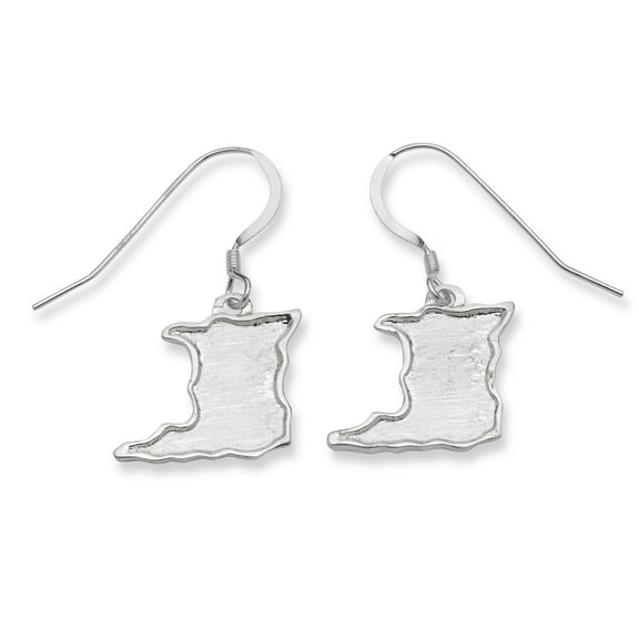 Small Trinidad Map 925 Sterling Silver Earrings