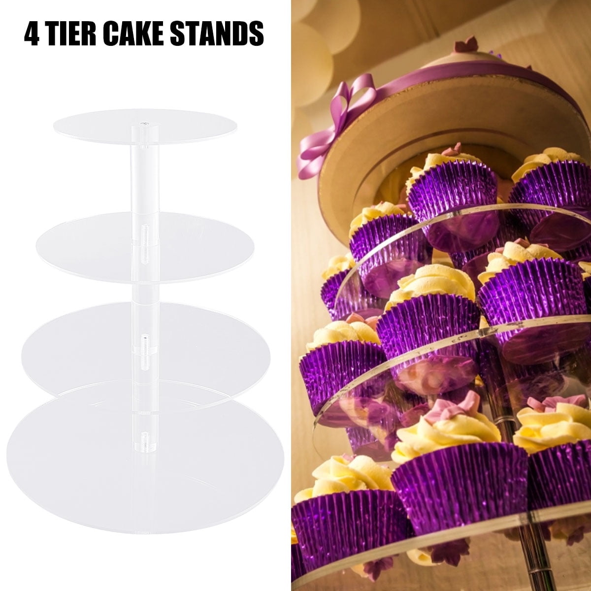 8-Piece Cupcake Stand Vintage Metal Dessert Tower Event Party Wedding Display 