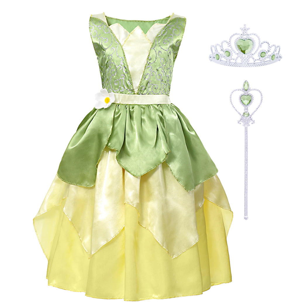WonderBabe Princess Dress Girls Fancy Birthday Party Costume Kids Popular Musical Dress up Outfit 3-10 Years 