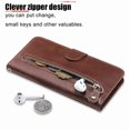 thumbnail image 4 of Wallet Case for Samsung Galaxy S26 Ultra with Zipper Pocket & Card Slots – Stand Function Brown, 4 of 5