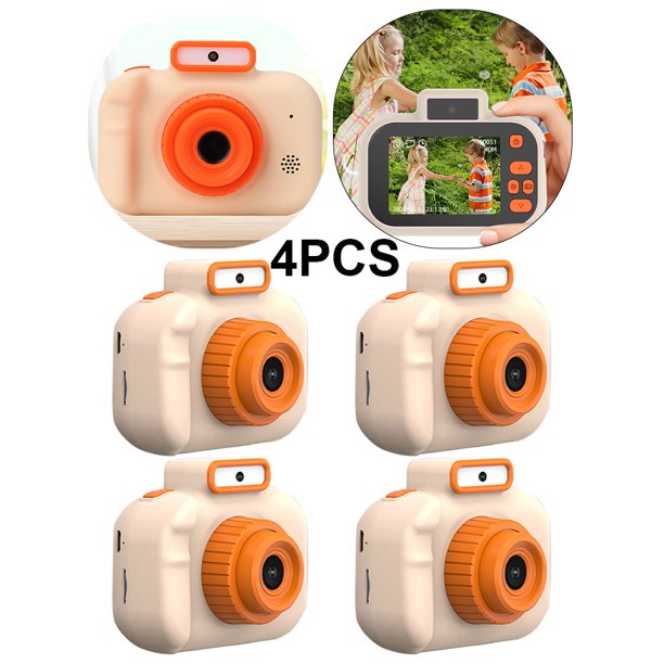 Cartoon Kid Camera Cámara Fotos Digital Con Pantalla IPS 2 Pulgadas Con Tarjeta 32G (Beige)