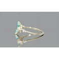 thumbnail image 2 of Marquise Cut Aquamarine Halo Ring Art Deco Handmade Thin Matching Bridal Ring 18K Yellow Gold Over Silver March Birthstone Half Eternity Ring, 2 of 5