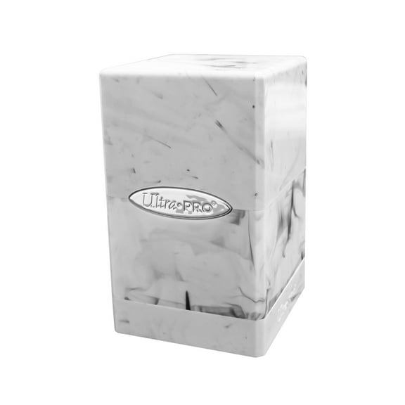 Ultra Pro ULP16347 Deck Box Satin Tower Marble Card Game, Black & White