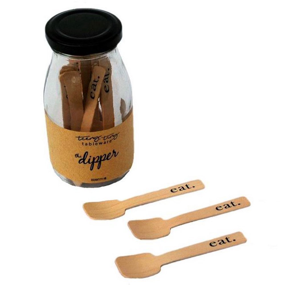 The The Dipper Tiny Appetizer Spoons "Eat" Disposable Mini Spoons