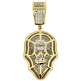 thumbnail image 3 of 10K Yellow Gold Black / White Diamond Scary Skull Pendant 1.70" Charm 3/4 CT., 3 of 6