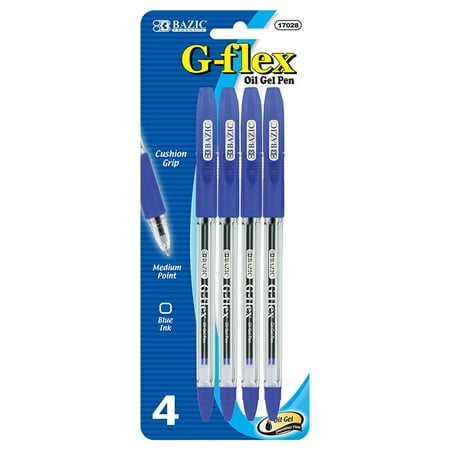 New 401525   G- Flex Blue Oil- Gel Ink Pen W / Cushion Grip (4 / Pack) (24-Pack) Pens Cheap Wholesale Discount Bulk Stationery Pens Gel